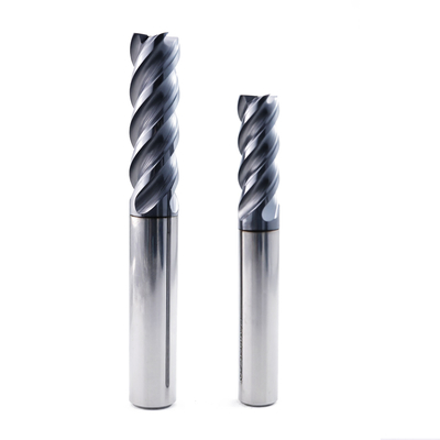 Fresa de extremo plano de carburo de 8 mm, 4 ranuras, para acero inoxidable aleado