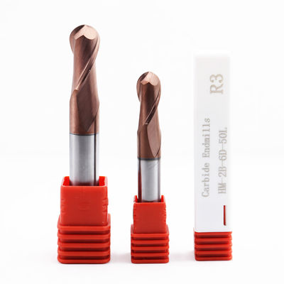 Molino de extremo de nariz de bola de carburo de 6 mm 2 flautas para procesamiento de metales