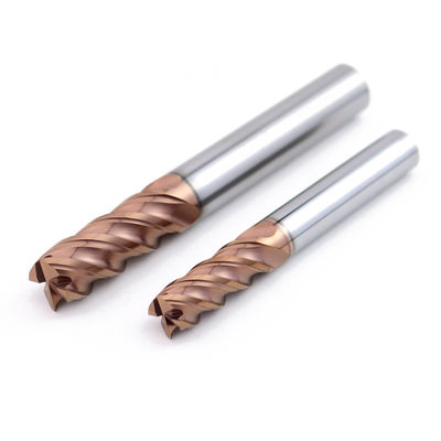 Inserto de fresado de carburo de tungsteno 4 flauta para recubrimiento de acero AlTiN HRC60