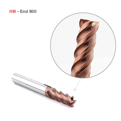 Inserto de fresado de carburo de tungsteno 4 flauta para recubrimiento de acero AlTiN HRC60